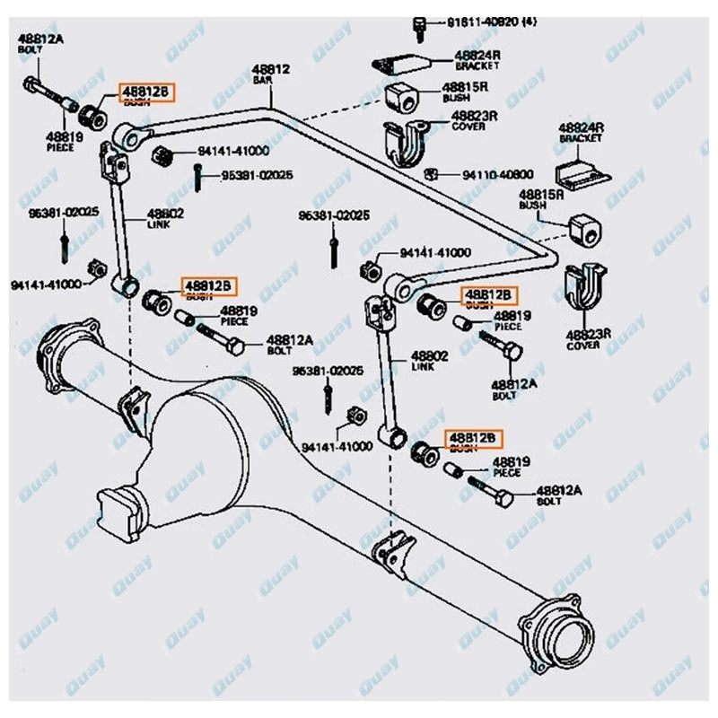 Landcruiser 60 Series HJ60 HJ61 FJ60 FJ62 Rear Sway Bar Link Bush Kit