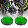 Motorcycle 4pcs M6x1.0 Green Universal Screw Mount Round Warning Reflector
