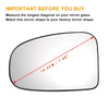 Toyota IQ Car Left Side White Mirror Glass w/ Back Non-heated (2009–2016)