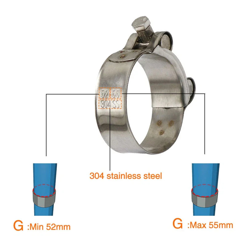 Motorcycle 36-39mm Stainless Steel Exhaust Pipe Clamp (No Year)