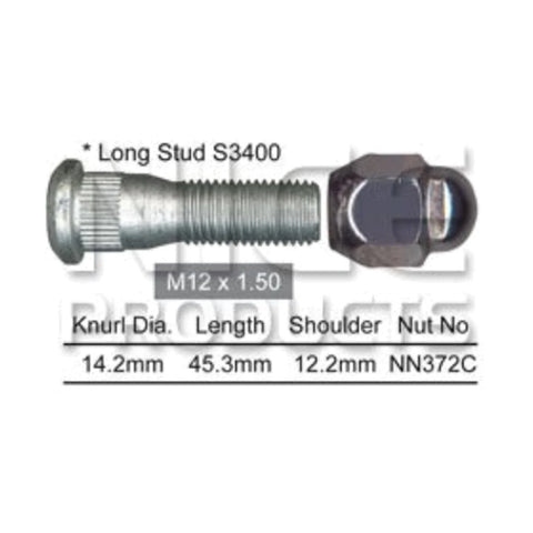Toyota Hilux Wheel Studs & Nuts Set of 6 (2005–2020)