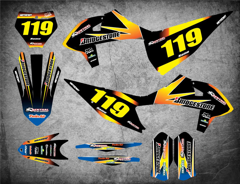 KTM SXF 2019 - SUNRISE STYLE Stickers Decals Custom Graphics Full Kit