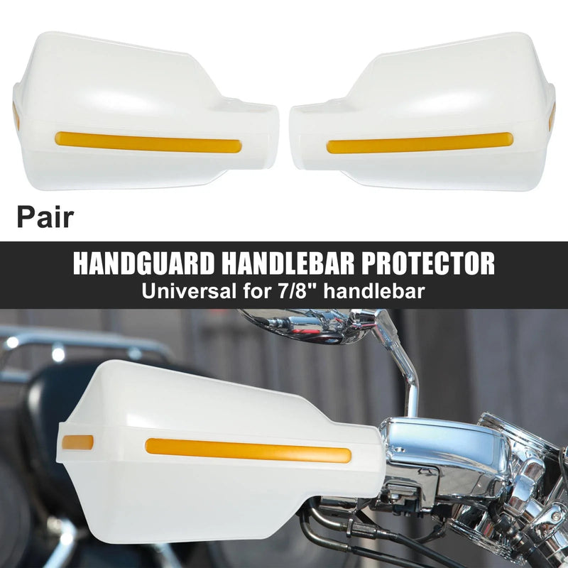 Universal Pair 7/8" Handguard Windshield Deflector Protector White