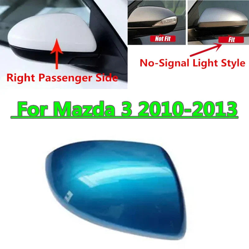 Mazda 3 Right Passenger Side Mirror Cover No-Signal Cap (2010–2013)