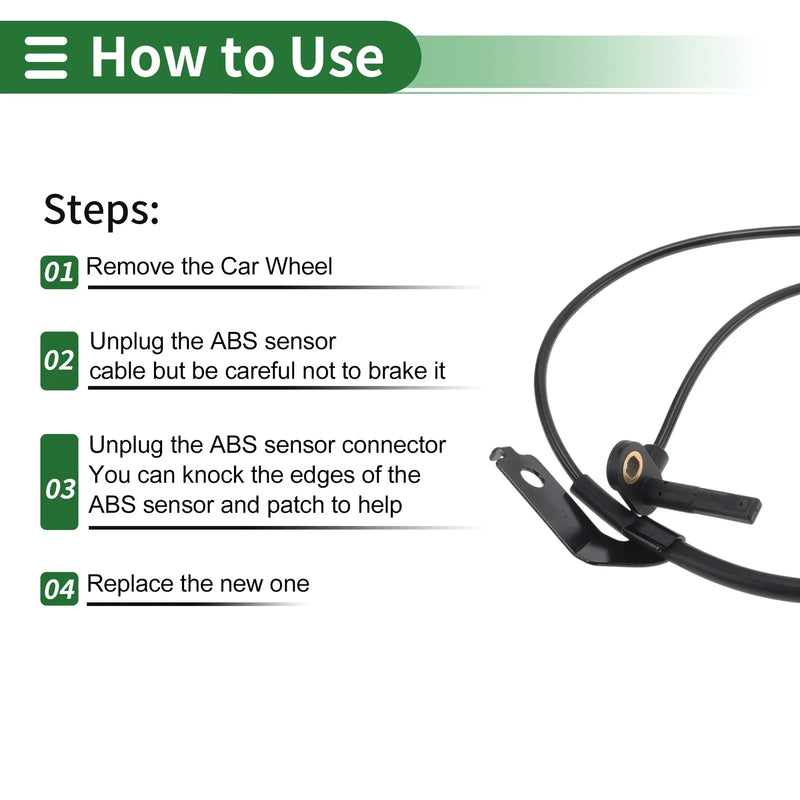 Jeep Compass Front Left ABS Wheel Speed Sensor (2017-2023)