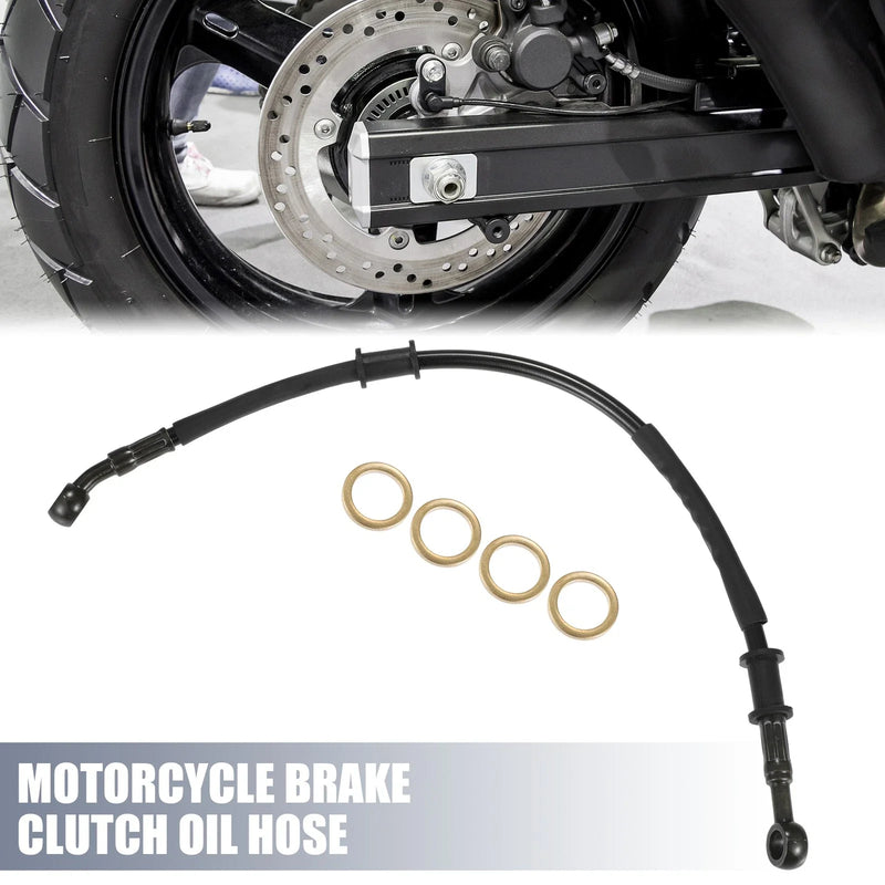 Set 40cm 15.75" Motorcycle Brake Clutch Oil Hose Clutch Throttle Pipe Black