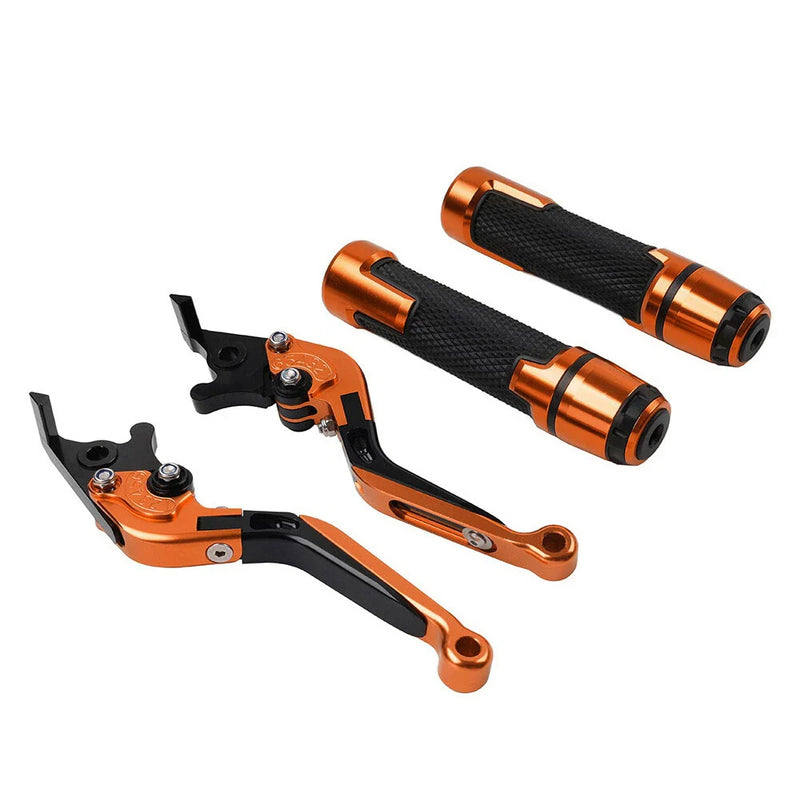 Ducati Monster Orange Extendable Brake Clutch Levers Grip Set (2008-2015)