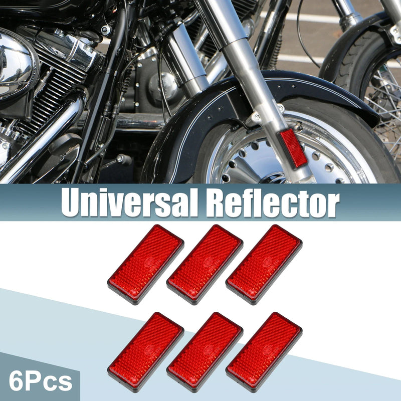 Motorcycle Red 6 x Spoke Reflector Rectangular Stick-on