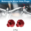 Motorcycle 2 x Mirror Hole Plugs Left M8x1.25 Motorcycle Mirror Screws Red