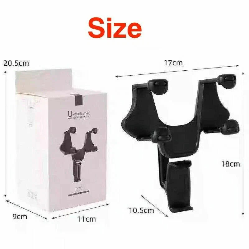 Car 360° Rotation Rear View Mirror Smartphone Holder