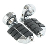 Harley Yamaha Chrome 1 1/4" Wing Footpeg Pegs Mount Clamps