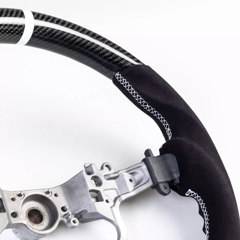 Toyota Land Cruiser Prado Steering Wheel Carbon Flat Bottom Suede (2003-2023)