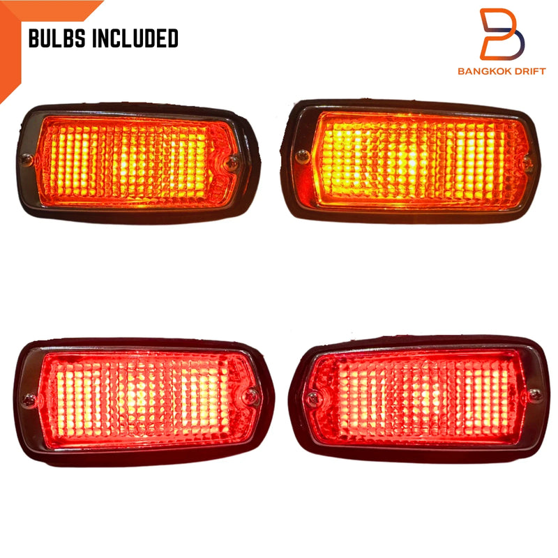 Nissan Datsun 510 120Y B210 240Z 4 x Side Marker Lamp Light Red Amber (68-81)