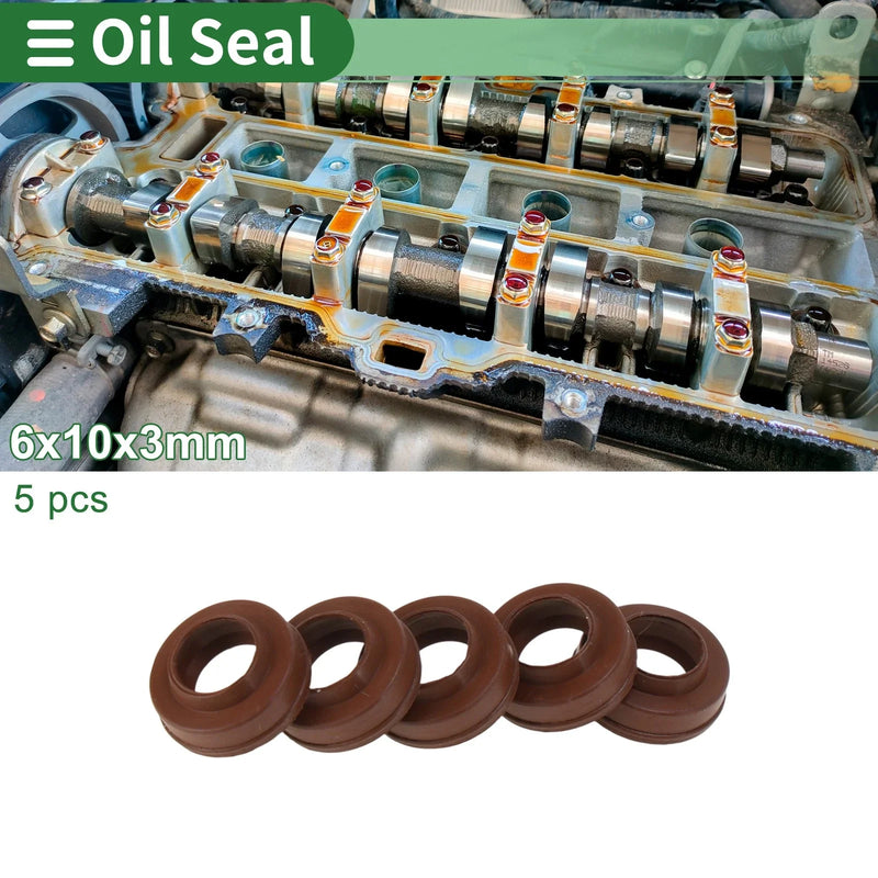 Oil Seal / 6x10x3mm / Seal Ring Rotary Shaft FKM Rubber 5 Pcs