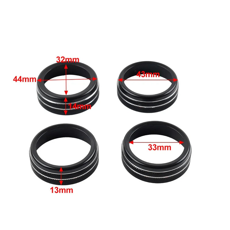Toyota Tacoma 4pcs Black AC Climate Control Knob Trim (2016-2023)