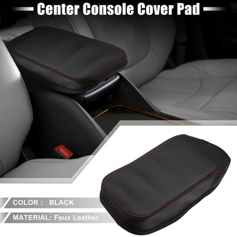 Nissan Sentra Armrest Seat Box Cover Protector Black Pad Red Line (13-19)
