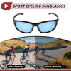 1 x Motorcycle Riding Goggles Blue Lens Black Frame Tri-acetel Cellulose PC