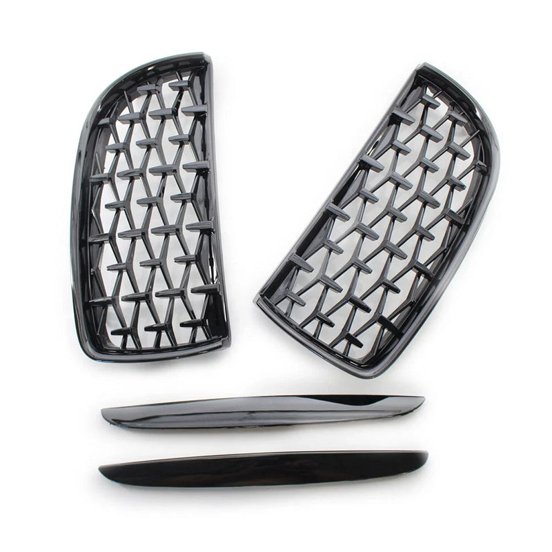 BMW 3 Series E90 E91 Diamond Black Front Kidney Grille (2005-2008)