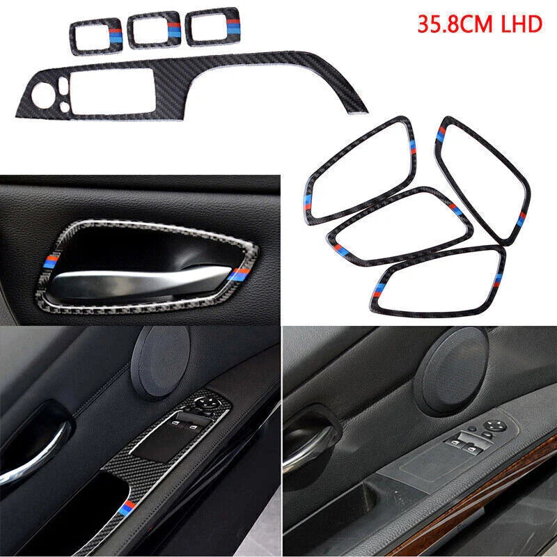 BMW 3 Series E90 E92 E93 Carbon Fiber Window Switch Panel Trim Set (2005-2012)