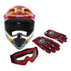 Kids Motocross Full Face Off-Road ATV S / M / L / XL Goggles & Gloves Youth Helmet