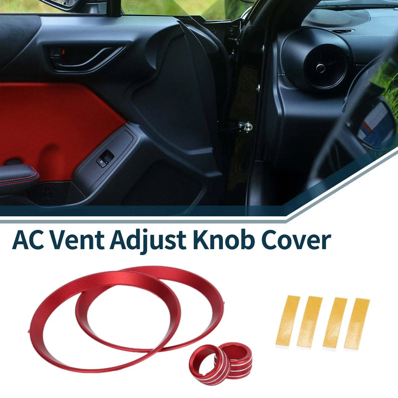 Subaru BRZ (2022-2024) - 4 Pcs Red AC Vent Adjust Knob Cover Ring