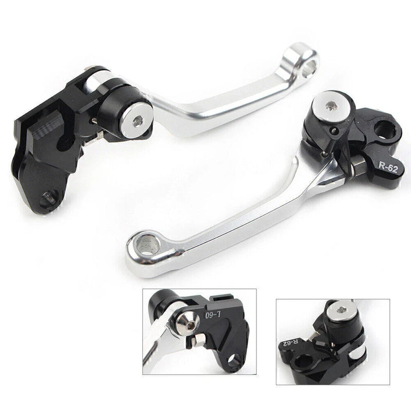 Suzuki RM125 RM250 RM85 Silver Pivot Brake Clutch Levers (2001-2023)