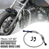 Motorcycle 90 Degree Brake Hose Motorcycle Braided Line Tube 70cm Silver Tone