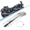 Motorcycle Set 1 Curve Exhaust Heat Shield 20mm-70mm Clamps Silver Tone