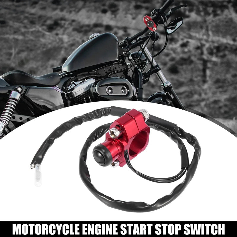 Motorcycle Engine Start Stop Switch Button w/ Mounting Backplate
