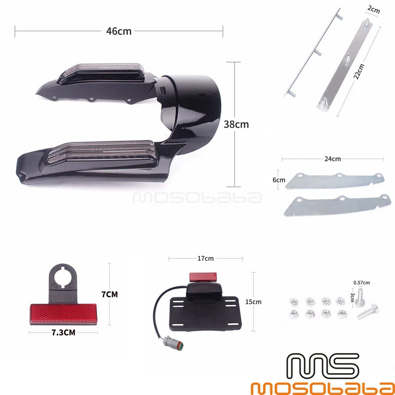 Harley Touring Rear Fender Fascia w/LED Brake Stop Turn Signal Lights (14-22)