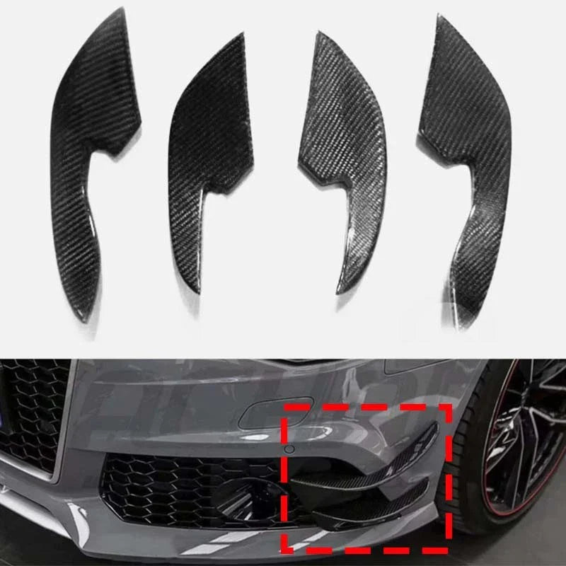 Audi RS6 2013-2017 Real Carbon Fiber Front Side Canards Splitter Trim