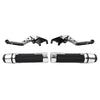 BMW S1000R S1000RR Silver Extendable Brake Clutch Lever Grip Set (2010-2023)