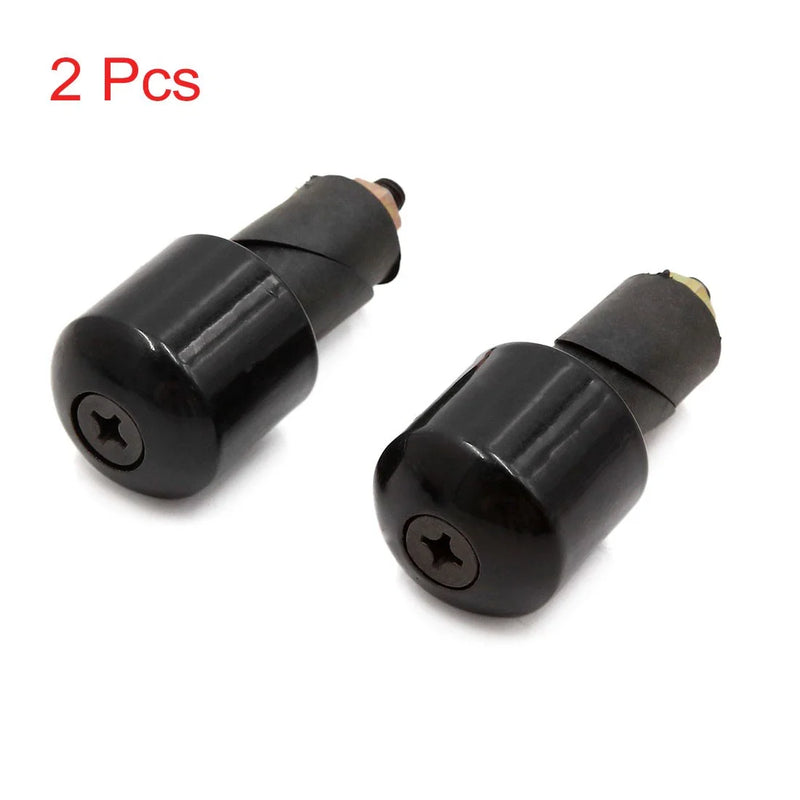 GS 2 x 17mm Black Motorcycle Anti-Vibration Bar End Grip Caps