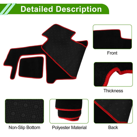 Suzuki Spacia MK53S (2017-Current) Black Red Polyester Dashboard Cover