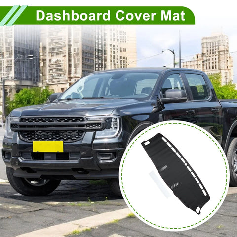 Ford Ranger 2018-2021 - Black Red Carpet Dashboard Cover Mat