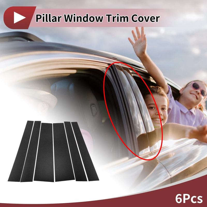Toyota Noah 6 x Car Door Pillar Window Trim Carbon Fiber (2020–2023)