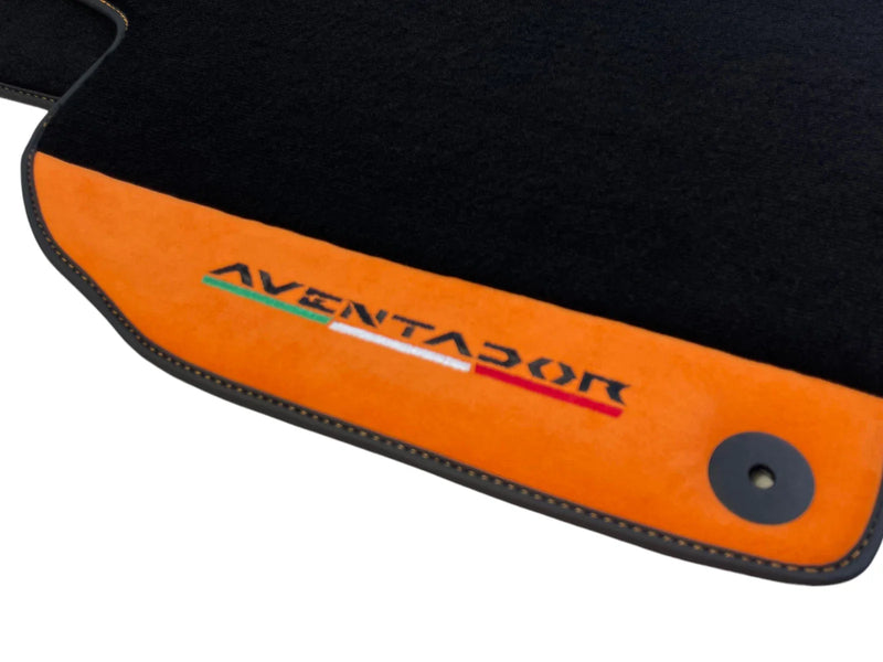 Lamborghini Aventador 2012-2022 - Orange Alcantara Leather Floor Mats