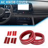 Hyundai Elantra (2021-2024) 2 x Red AC Climate Heater Switch Knob Cover Ring