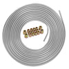 1/4" OD Galvanized Steel Brake Line Tubing Coil Roll w/ 16 Fittings (All Years)
