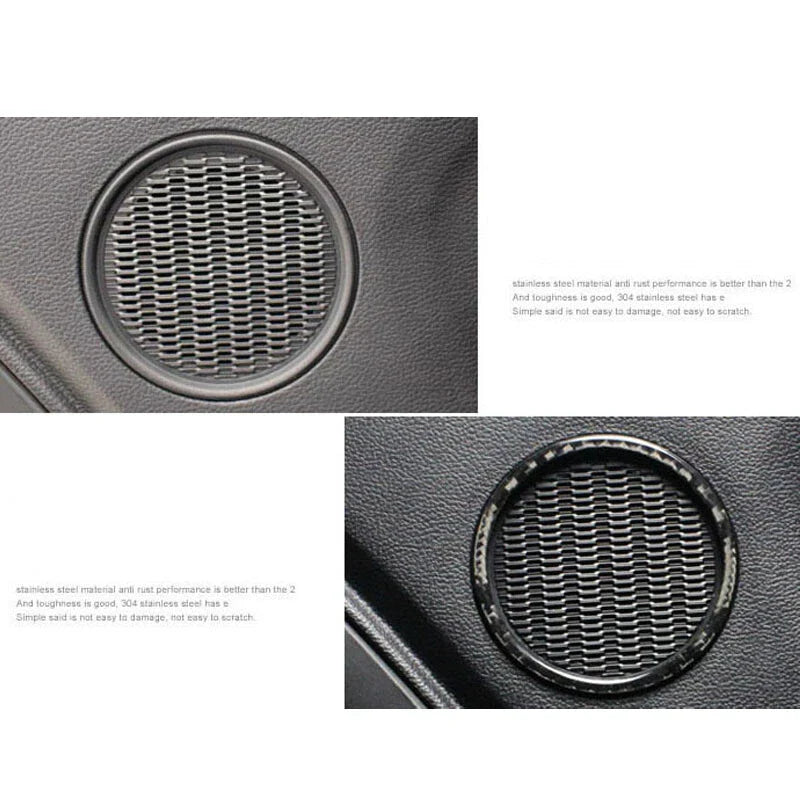 Ford Mustang 2015-2018 2pcs Carbon Fiber Dorr Side Speaker Cover Ring Trim