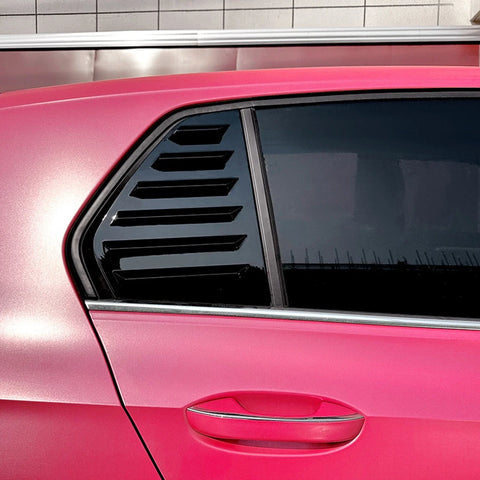 VW Golf 8 MK8 (2020-2023) Gloss Black 2 x Rear Window Louver Covers