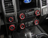 Ford F150 2016-2018 6Pcs Air Conditioner Buttons Audio Knob Ring Trim Fit