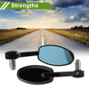 Motorcycle Rear View Mirrors Oval Shape Handlebar Mirrors Black Aluminum Alloy