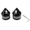 Harley Electra Glide Sportster 2 x Black Thick Front Axle Nut Covers (2000-2023)