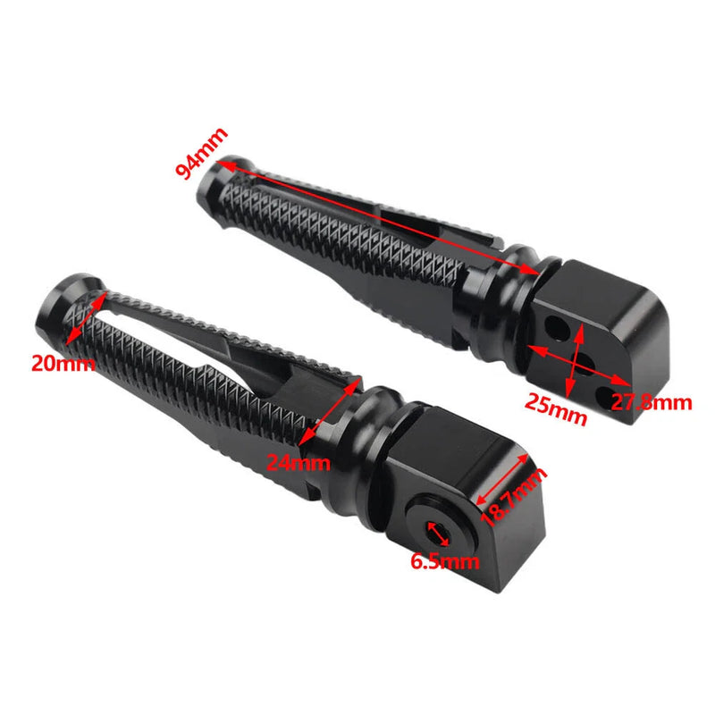 Kawasaki Z300 400 650 900 ZX6R Black Passenger Rear Footrest Pegs (2015-2023)