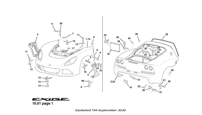 Lotus Exige S3 Fasteners / 2 x / Front and Rear