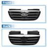 Hyundai Elantra (2017-2020) Black Chrome Silver Tone Front Upper Bumper Grille
