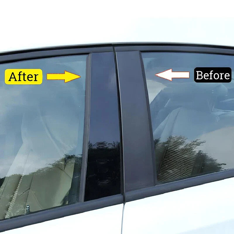 Honda CR-V 6 x Pieces Black Window Pillar Posts Door Trim Covers (2007-2011)