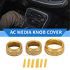 Dodge Challenger (2015-2019) - 3 x Gold Tone AC Media Tune Switch Knob Cover Ring