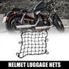 1 x 40x40cm Motorcycle Luggage Cargo Net Bag with 49 Holes, 6 Hooks Black